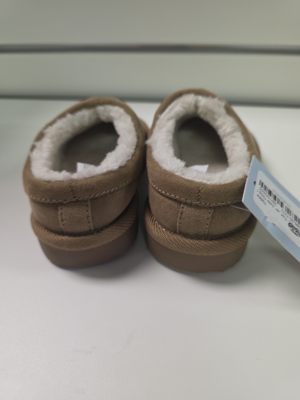Cat & Jack Tan Suede-Look Cozy Slip-On Slippers - Picture 3 of 5